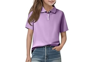 WujiJia Girls Polo Shirts Short Sleeve School Uniform 3-14 Years