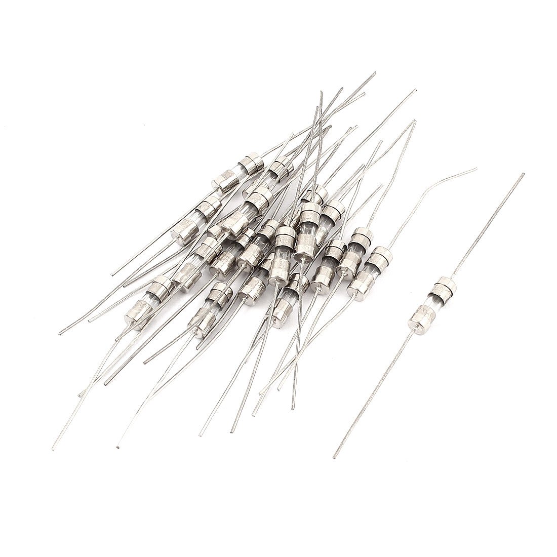 sourcingmap 20pcs AC 250V 750mA 4x11mm Fast-blow Acting Axial Lead Glass Fuse Tube