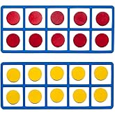 LEARNING ADVANTAGE Giant Magnetic Foam Ten Frames with 20 Disks | Early Math Manipulative for Number Concepts, Addition and Subtraction