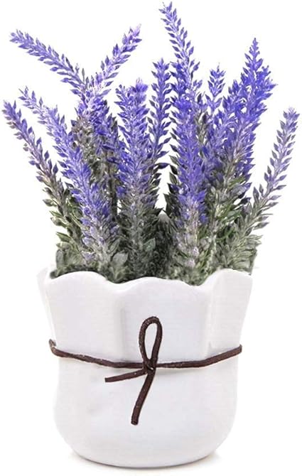 Amazon Riverbyland 鉢植え 人工植物 パープルラベンダーフラワー 造花 オンライン通販