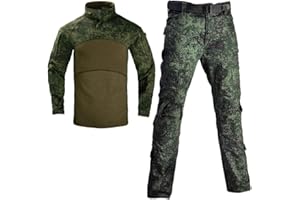 TOMITANY Men's Tactical Military Suits Long Sleeve Fitting Army Uniforms Combat Shirt and Pants with Knee Pads