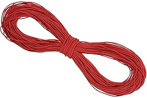 PATIKIL 109 Yards Elastic Cord Heavy Stretch String Rope 2mm Red for Crafting DIY Sewing Hook Straps Camping Tie Down Strap