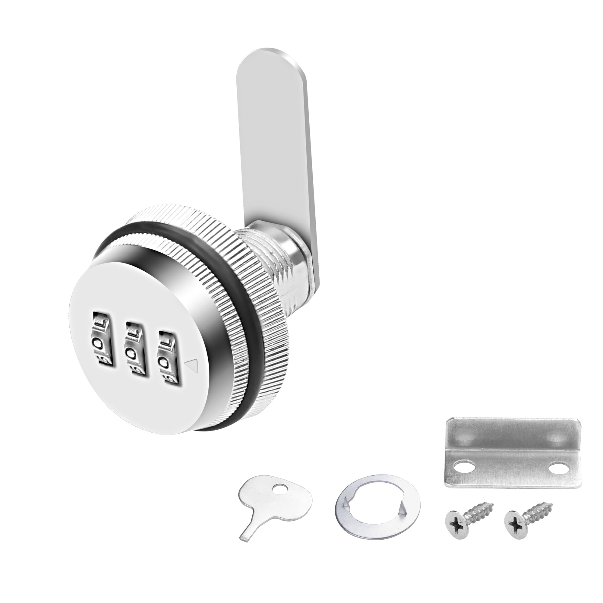 Photo 1 of MEIRIYFA Combination Cam Lock, Password Coded Drawer Lock Cabinet Lock with 3/4 Inch Cylinder and Chrome Finish, Security Combi-Cam Locks for Drawer Mailbox Cabinet (Silver)