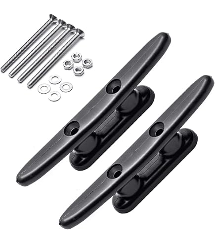 2 Taquets De Bateau En Nylon Noir 6 Pouces - Pour Amarrage, Décor Nautique | Kayak, Pont, Quai