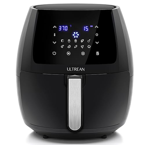 ULTREAN 5.8 Quart Air Fryer, Large Family Size Electric Hot Air Fryers Oilless Cooker with 10 Presets, Digital LCD Touch Screen, Nonstick Basket, 1700W, UL Listed (Black)