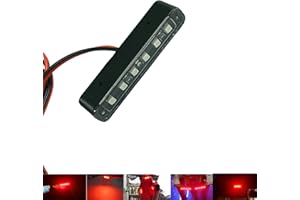 NBWDY Motorcycle Waterproof led License Plate Light with 3528 led taillight,license plate light license plate light assembly (Red, 6 LEDs)