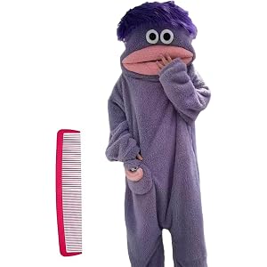 Vividcrate Big Mouth Monster New Funny Pajamas 2026 Hooded One Piece Fleece Plush Jumpsuit Silly Halloween Costumes