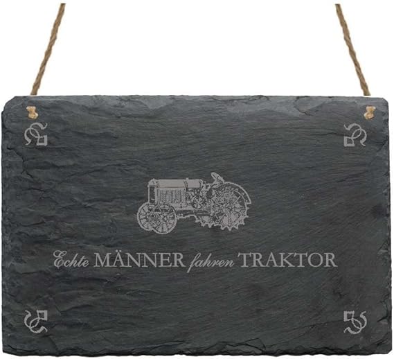 Schiefertafel Echte Manner Fahren Traktor Schild Mit Trecker Motiv Amazon De Burobedarf Schreibwaren