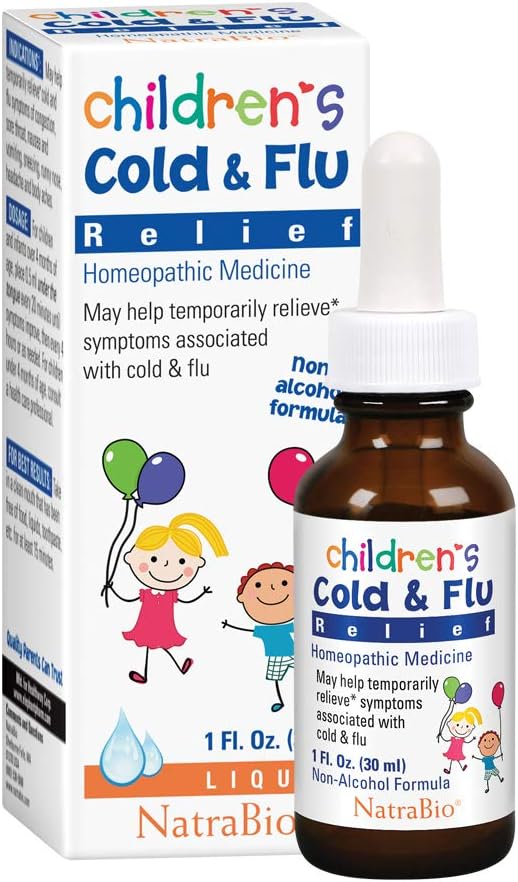 Amazon Com Natrabio Childrens Cold Flu Relief Homeopathic Medicine Kids And Infants 4 Months Older No Sugar No Side Effects Non Drowsy 1 Fl Oz Health Personal Care