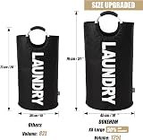 DOKEHOM 125L X-Large Collapsible Laundry Basket Black 79cm Tall view 3