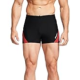 baleaf Men's Square Leg Athletic Swim Jammers Durable Training Splice Team Swimsuit