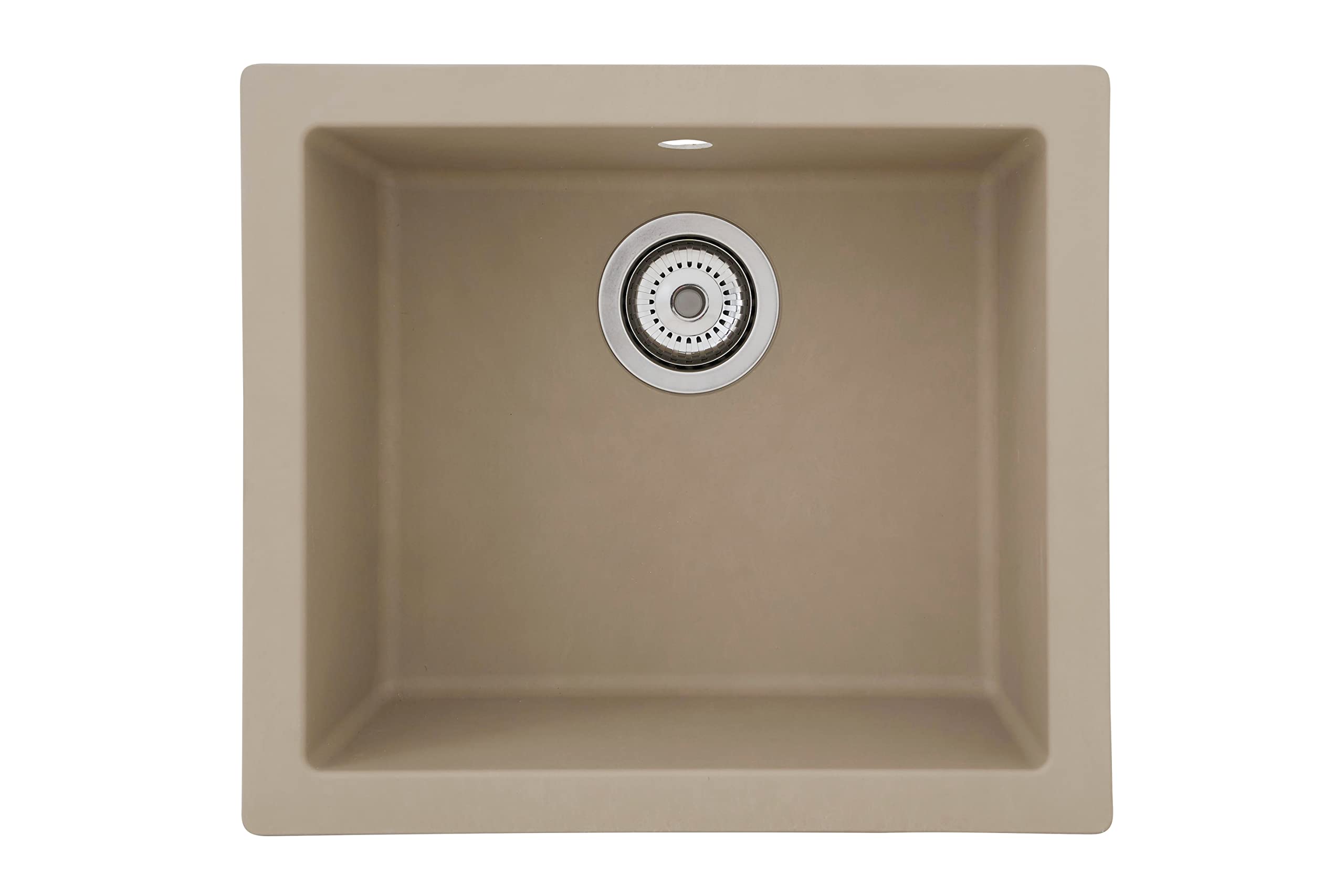 Respekta Ohio Mineralite Sink in Sand Beige / 1 Basin Built-in Sink 50 x 44 cm/Suitable for Base Cabinets from 50 cm Wide