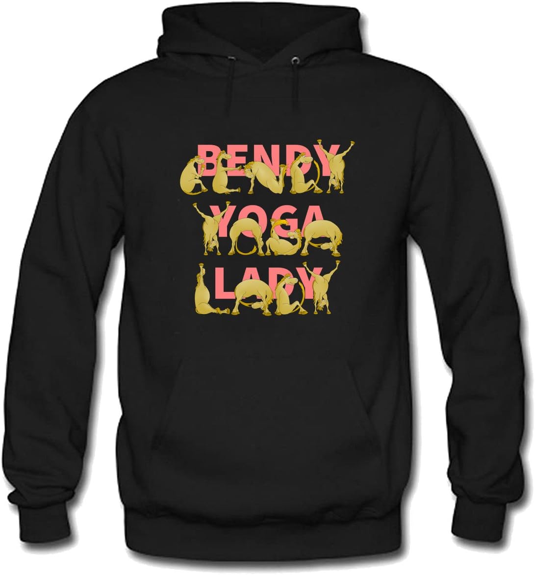 Bendy Yoga Lady Ponys Mens Pullover Hoodie Sweatshirt