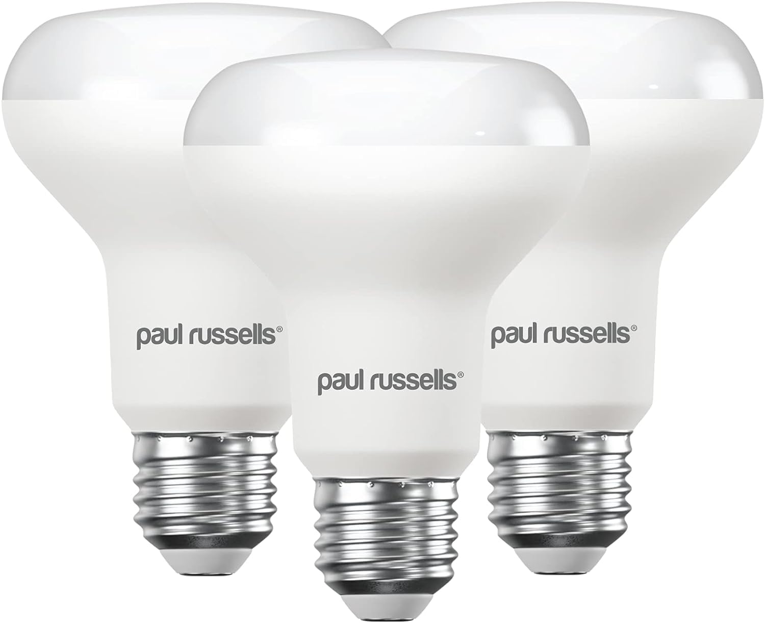 paul russells E27 Spotlight 11W LED Reflector R80 Light Edison Screw, 75w Equivalent Bulb, 1050 Lumen, 6500K Daylight, Frosted 120° Beam Angle ES Energy Saving Non-Dimmable Lightbulbs, 3 Pack
