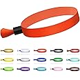 100 Pcs Cloth Wristbands, Disposable for Events, Colored Lightweight Concert Club Entrance Wrist Strap Party (Orange)