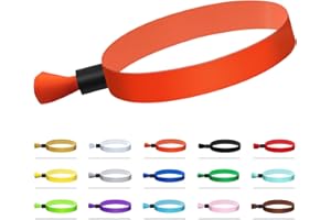 COMFLORA 100 Pcs Cloth Wristbands, Disposable for Events, Colored Lightweight Concert Club Entrance Wrist Strap Party (Orange)