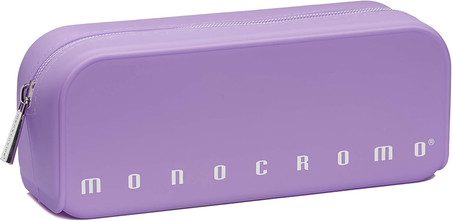 Pigna Monochrome Pencil Case in Silicone, Purple Pastel, Bustina