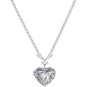 Alex and Ani Twilight Spider Monkey Locket Necklace | Opens to Reveal Bella & Edward Enamel Charm | Silver-Plated & Crystal |