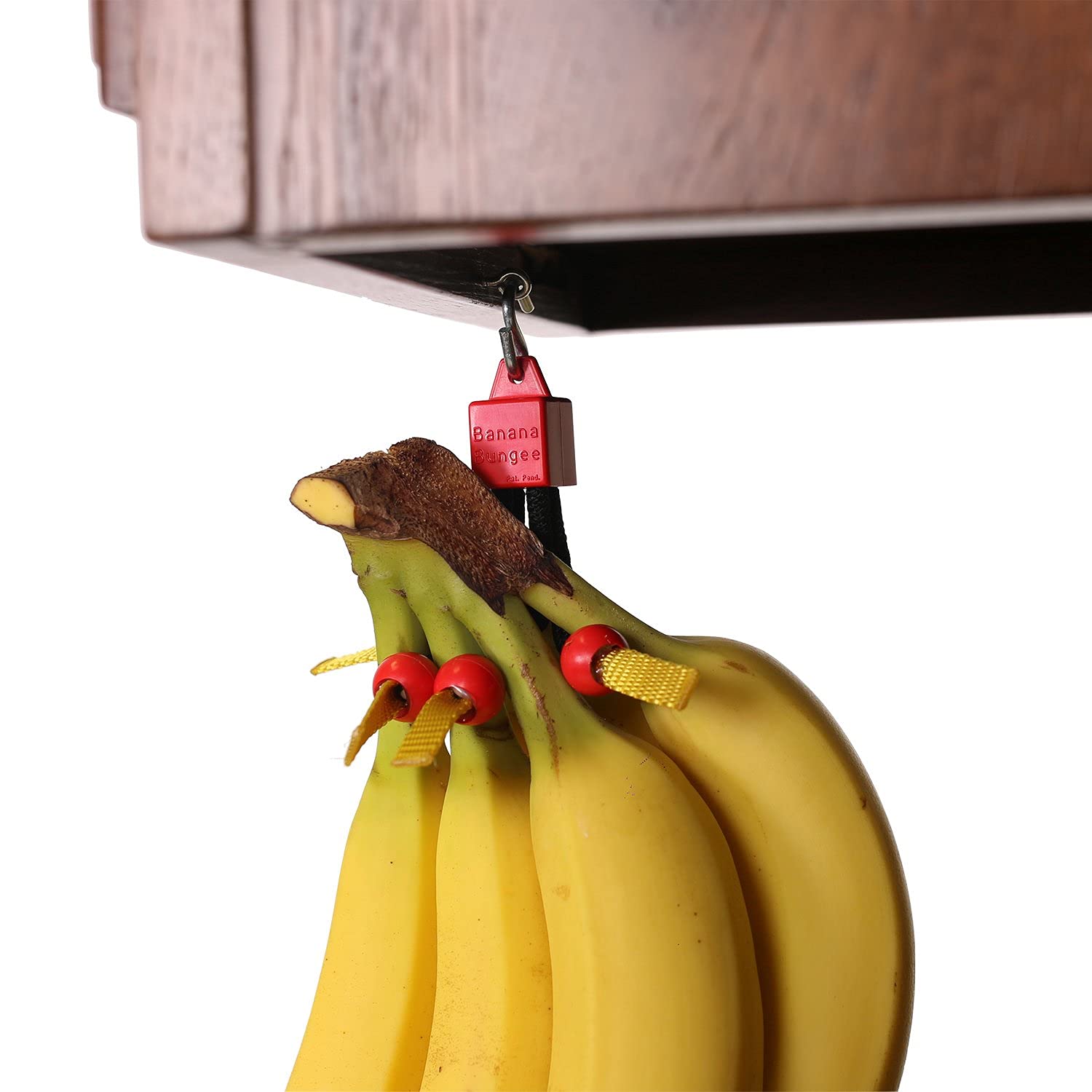 Banana Bungee Original Hanger-Under Cabinet Banana Hook & Holder-Made in The USA-Red-Screw Anchor