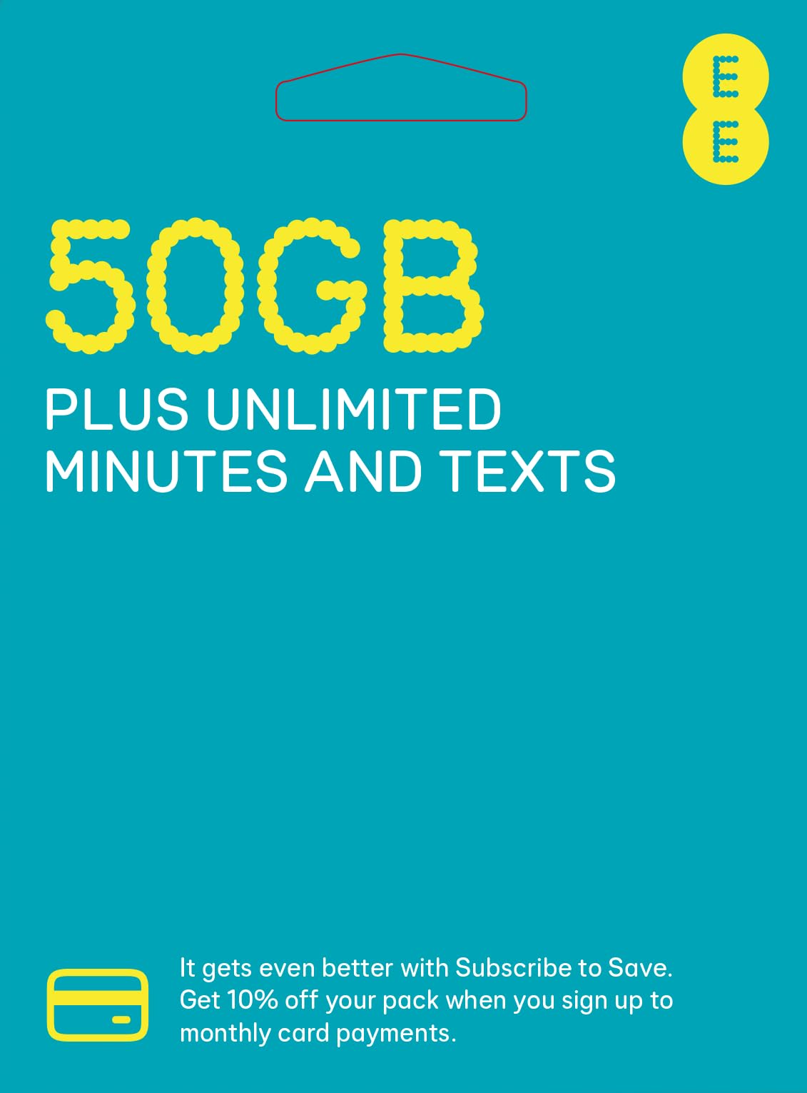 EE Pay As You Go SIM Card UK PREPAID PAYG £20 Bundle - 50GB + Unltd Texts & Mins