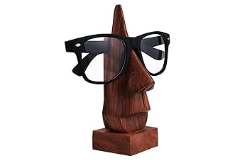 IndiaBigShop Wooden Spectacle Holder, 2.5x6-inch (Brown)