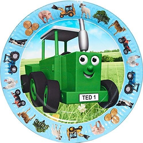 Tractor Ted Party Plate Set (Pack of 8) | Birthday Decoration, Celebration, Kids Party