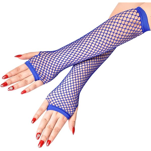 Smiffys Ladies 1980s Fishnet Gloves – Fingerless, Elbow Length, Disco Costume, One Size