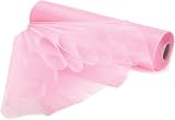 Trimming Shop Organza Roll Snow Sheer Glitter 25m x 29cm Pink view 7