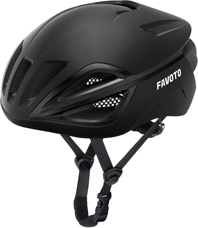 Casco de Bicicleta para Hombre y Mujer - Casco de Ciclismo de Carretera, Ligero y Ajustable, Diseño Aerodinámico y Elegante, Ideal para Desplazamientos Urbanos y MTB, Negro L (59-61 cm)