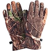 Kisangel 1 Pair Camouflage Hunting Gloves, Full Finger Warm Camo Gloves Anti-Slip for Outdoor Men Exercise Thick Windproof Skiing