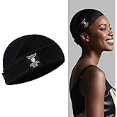 Dreamlover Wig Grip Cap for Hijab and Half Wigs, Black, 1 PCS | Extra-Wide Non-Slip Area, More Secure Hold, No Wig Combs Needed, Protect Edges, Adjustable Hook &amp; Loop, All-Day Wear