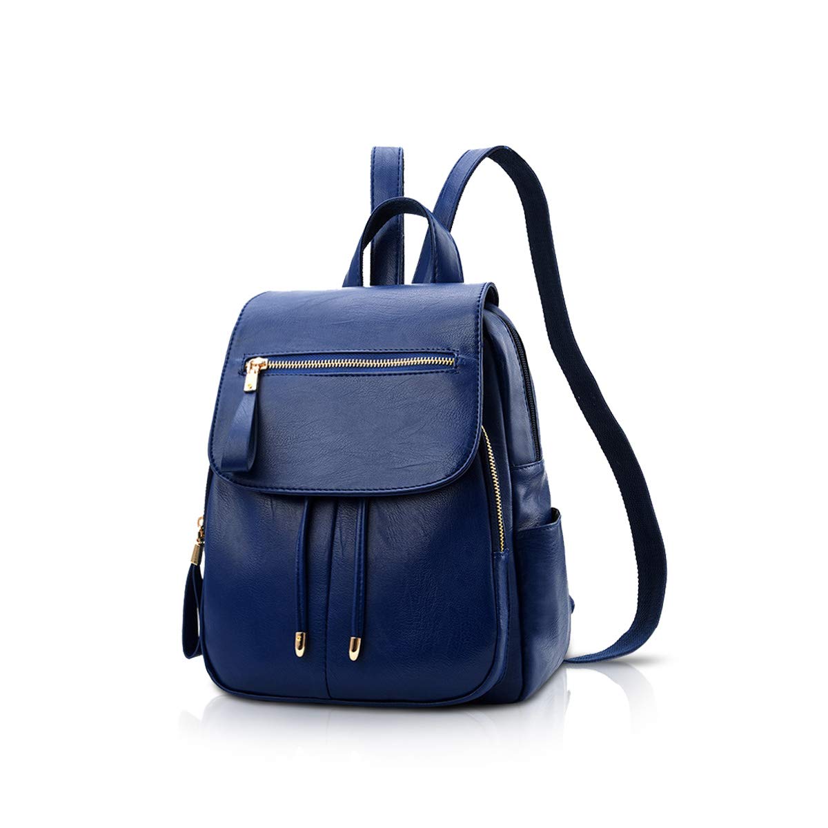 NICOLE&DORIS Fashion Women Backpack Mini Backpack Faux Leather Ladies Rucksack Shoulder Bag Purses Girls Backpack Dark Blue