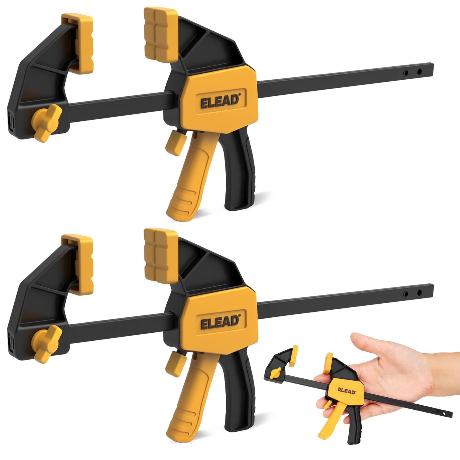 Photo 1 of 6" Mini Bar Clamps for Woodworking, 2-Piece One-Handed F Clamp/Spreader, 75LBS Load Limit Wood Clamp, Quick Release Grip Clamps for Table Wood Working, Light-duty Tools