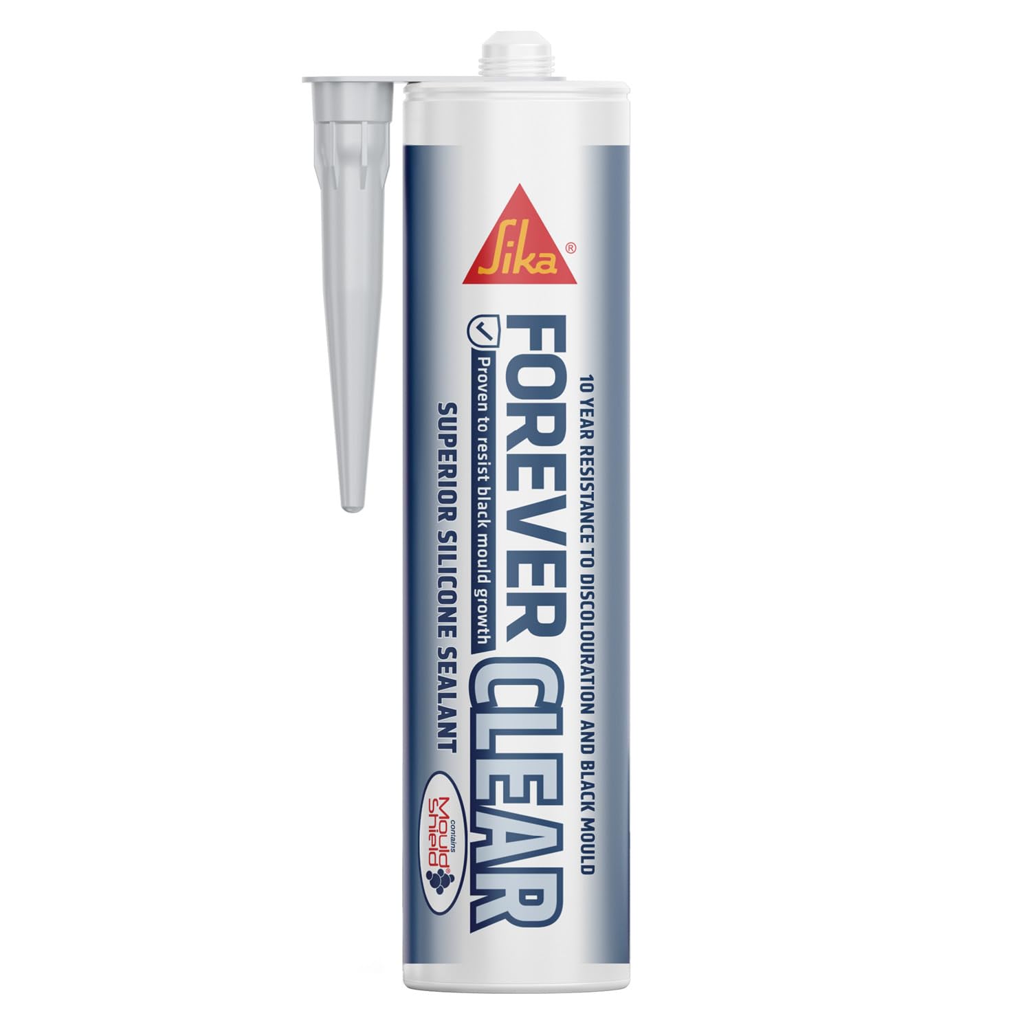 Sika Forever Clear Anti-Mould Silicone Sealant – Permanently Waterproof – Suitable for Internal and External Use – Clear – 295ml