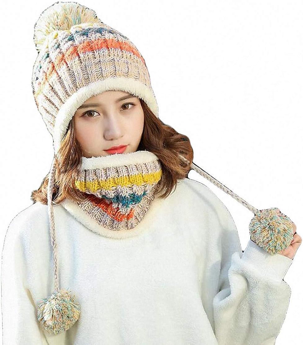 womens bobble hat and scarf set