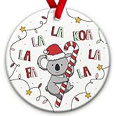 SOL VIBES Koala Merry Christmas Ornament 2025 – Cute Animal Themed Ornament, Funny Koala with Santa Hat Holiday Tree Decoration - Xmas Gifts for Animal Lovers, Festive Home Decor, Gifts for Kids