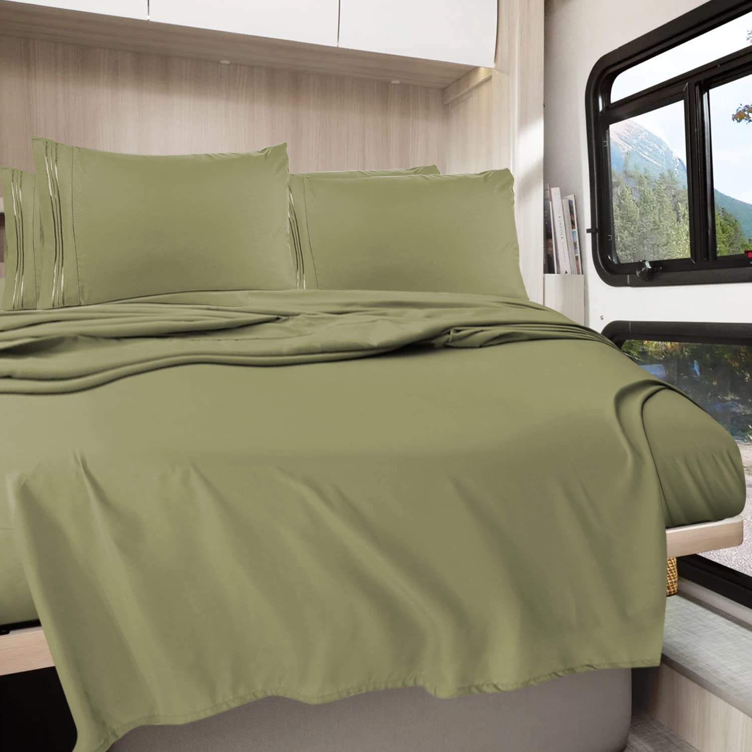 Clara Clark RV Queen Sheets, 6 Piece RV Sheets Set