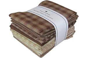 Dunroven House Homespun 12-Piece Fat Quarters, 18 by 21-Inch, Brown/Natural
