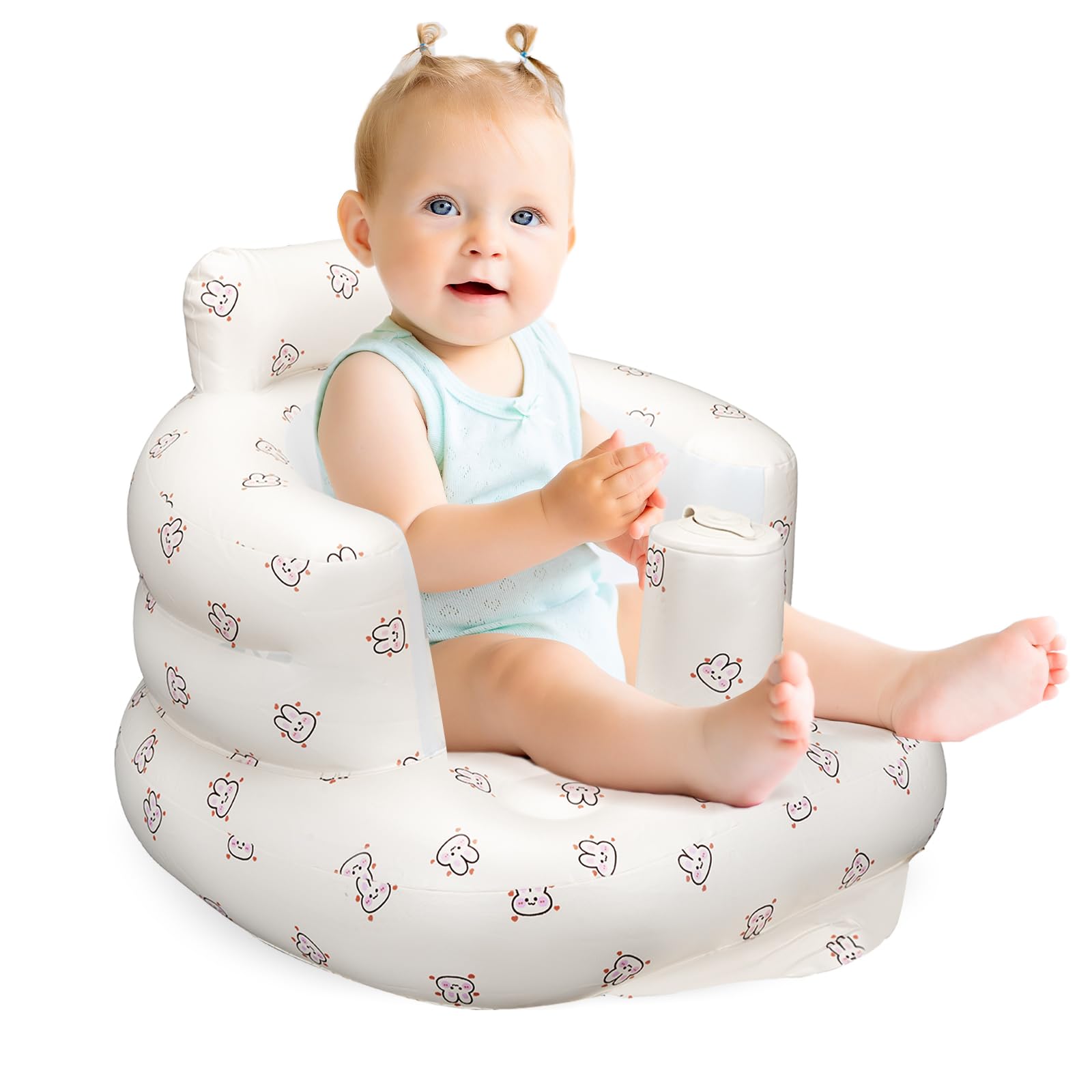 Inflatable Baby Seat for Babies 3 Months and Up, Infant Back Support Sofa,Toddler Floor Seats for Sitting Up, Blow Up Baby Chair with Built in Air Pump, Baby Seats for Kids, Baby Chair