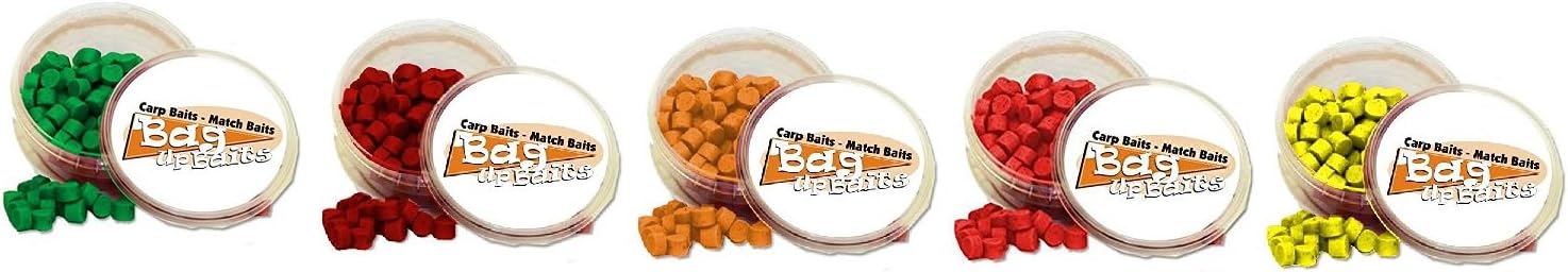 Bag Up Baits Rapid Attract 8mm CARP PELLET BAND HOOKBAITS Multi 5 Pack Carp pellets '' Ideal Big Carp As Pellet Hook Baits