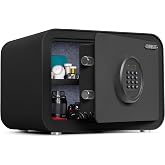 1.0 Cu.ft Digital Safe Box, Home Safe with Keypad, Black | Heavy Duty Solid Steel, Anti-Theft Personal Security Lock Box, for Money Jewelry Valuables, Ideal for Hotel Dorm Office Use