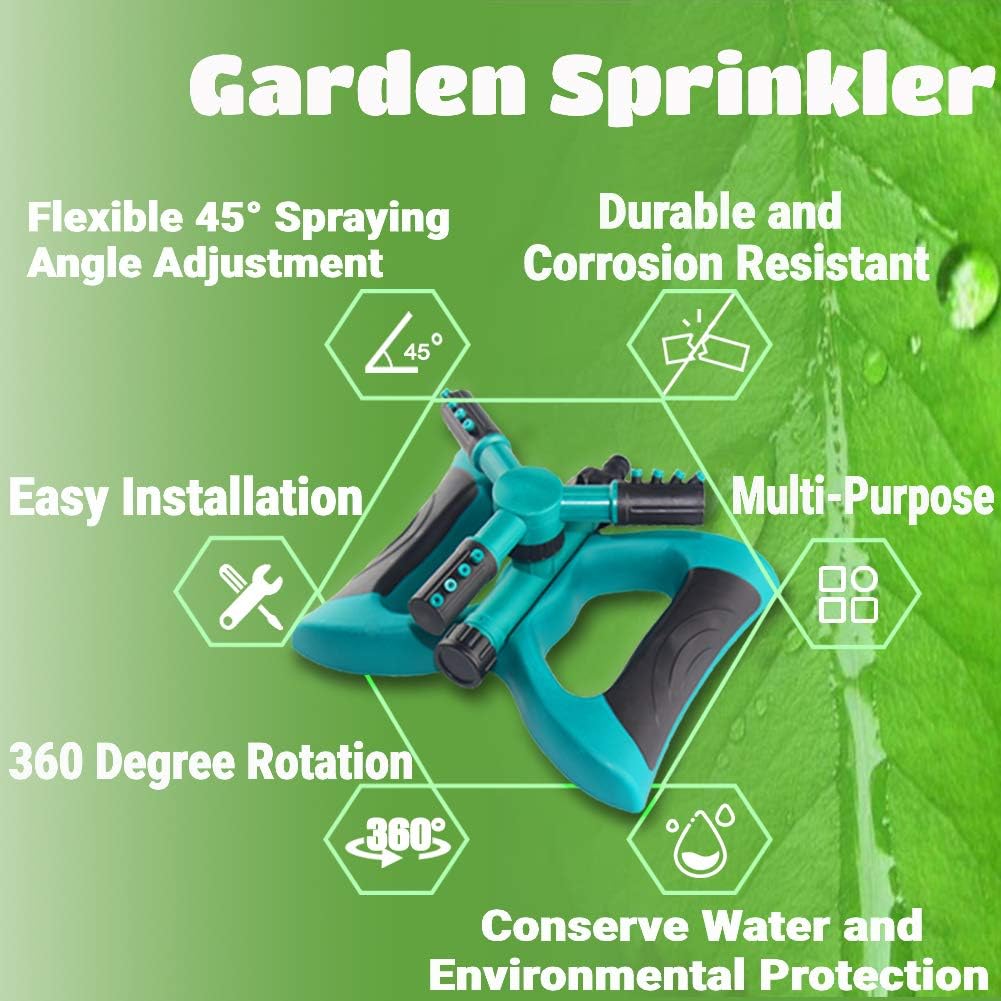 SZMZ Water Sprinkler Lawn Sprinkler, 360 Degree Rotating Durable and Portable Automatic Garden Sprinkler for Yard and Kids, Connected in Series for Large Area Irrigation and Easy to Install : Garden & Outdoor