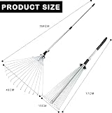 Unibos Garden Rake 25 Tines Telescopic 160cm Adjustable Handle view 4