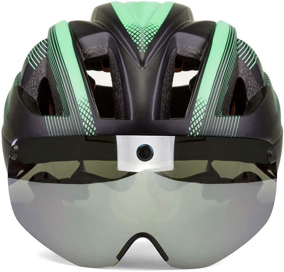 Kids Bike Helmet,Kids Motorcycle Helmet,Printed Children's Helmet Can Be Adjusted Safety Helmet And Light,Suitable for Bicycle,Motorcycle,Ski,Skateboard,3-8,Children,Green