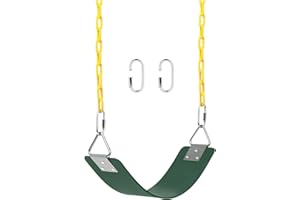 AGPTEK Swing Set, Seat with 66 Inch Anti-Rust Chains Thermoplastic Coated, Support 250lb, Cushion Accessories Replacement with Snap Hooks for Outdoors, Playground, Jungle & Gym - Green