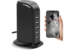 HSKAH WiFi Pet Camera Wireless USB Charger Camera with Phone App, Home Security Nanny Cam Phone Charger with Motion Detection