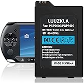 5000mAh Luuzkla PSP 2000/3000 Battery, (2025 New Upgrade) Replacement for PSP 2000/3000 PSP-S110 Console -0 Cycle-24 Months S