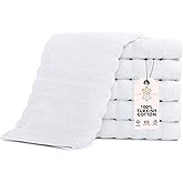 Classic Turkish Towels CTT Luxurious 100% Turkish Cotton Washcloths 6 Pack, Highly Absorbent & Quick Dry, Face Towels Wash Cloths for Hotel, Spa & Gym | 13"x13" (White)