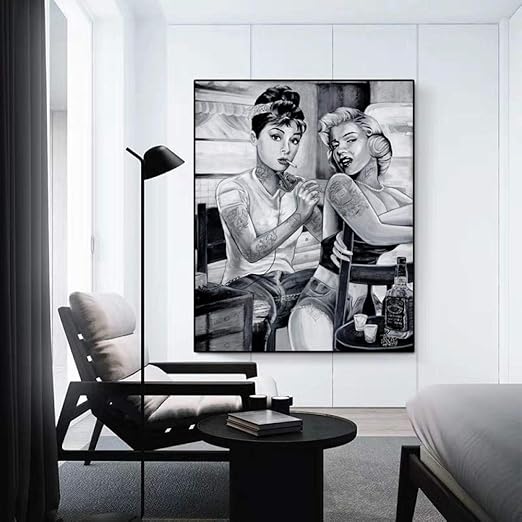 Xufan Retrato Poster Lienzo Pintura Marilyn Monroe Audrey Hepburn