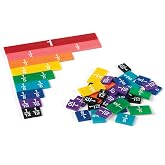 hand2mind Plastic Rainbow Fraction Tiles, Montessori Math Materials, Fraction Manipulatives, Unit Fraction, Fraction Bars Math Manipulatives, Fraction Games, Homeschool Supplies (Set of 51)